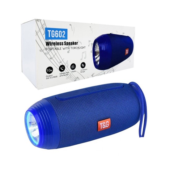 COLUNA BLUETOOTH PORTÁTIL T&G TG-602 TF/USB/FM/HANDSFREE/AUX/LANTERNA MILITARES COLUNA BLUETOOTH PORTÁTIL T&G TG-602 TF/USB/FM/HANDSFREE/AUX/LANTERNA MILITARES